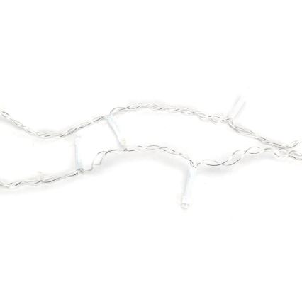 Aigostar -LED Karácsonyi kültéri lánc 100xLED/8 funkció/3xAA 4,5x1,5m IP44 hideg fehér