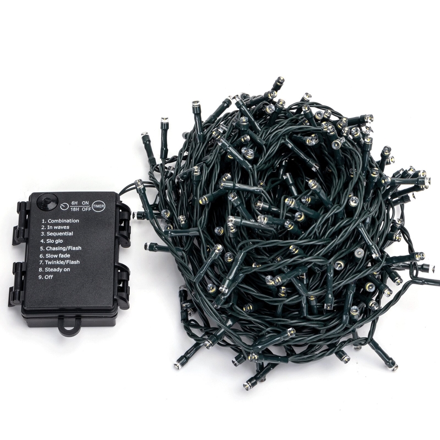 Aigostar -LED Karácsonyi kültéri lánc 300xLED/8 funkció 3xAA 15,3m IP44 többszínű