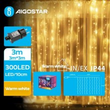 Aigostar - LED Karácsonyi kültéri lánc 300xLED/8 funkció 6x3m IP44 meleg fehér