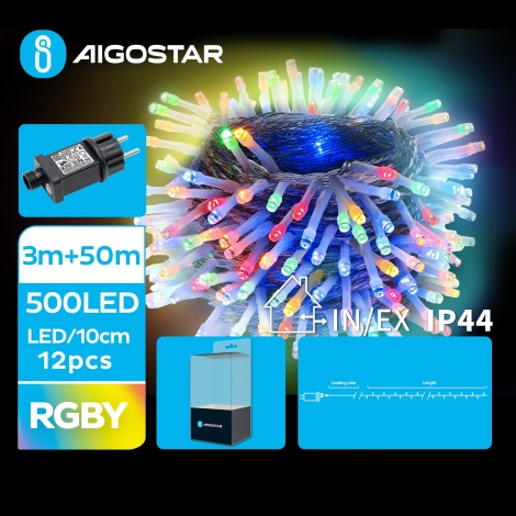 Aigostar - LED Karácsonyi kültéri lánc 500xLED/8 funkció 53m IP44 többszínű