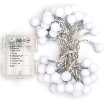 Aigostar - LED Karácsonyi kültéri lánc 50xLED/3xAA/8 funkció 5,3 m IP44 meleg fehér