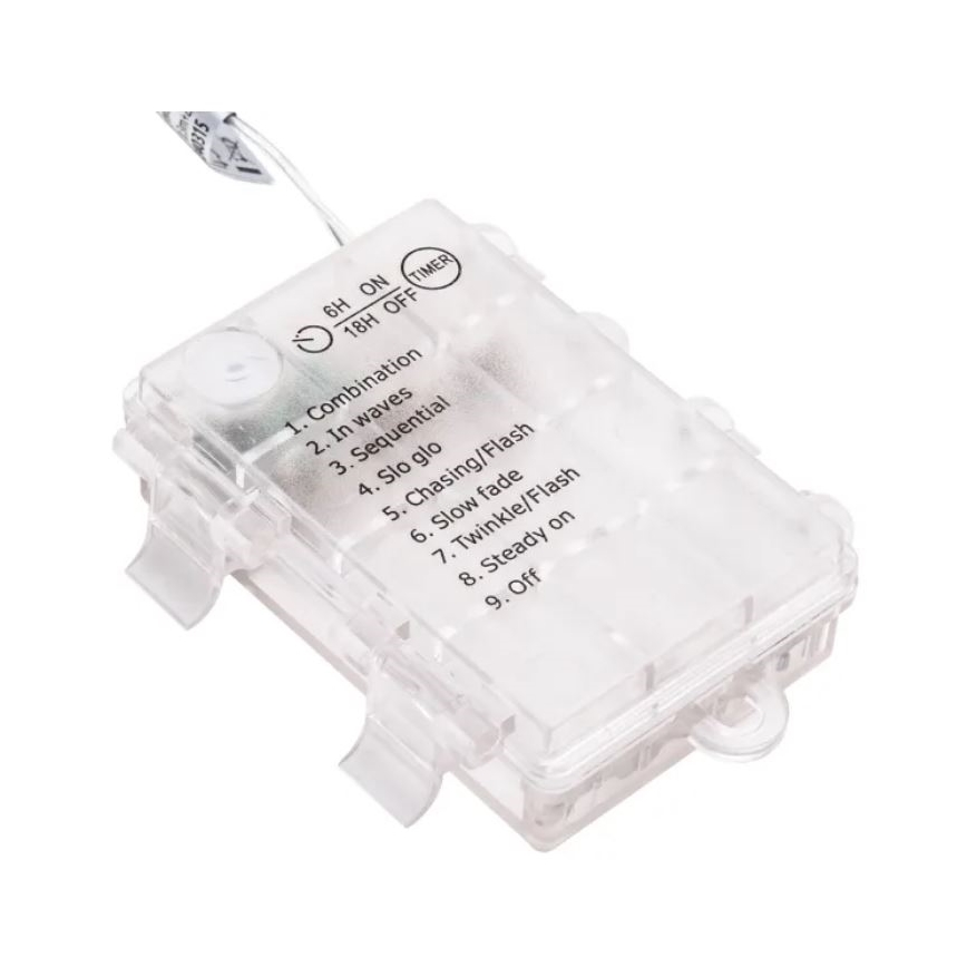 Aigostar - LED Karácsonyi kültéri lánc 50xLED/3xAA/8 funkció 5,3 m IP44 meleg fehér