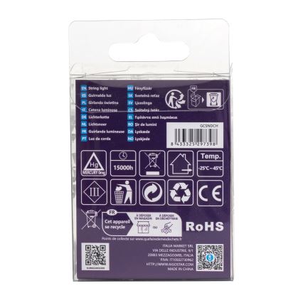 Aigostar - LED Karácsonyi kültéri lánc 50xLED/8 funkció 3xAA 5,3m IP44 meleg fehér