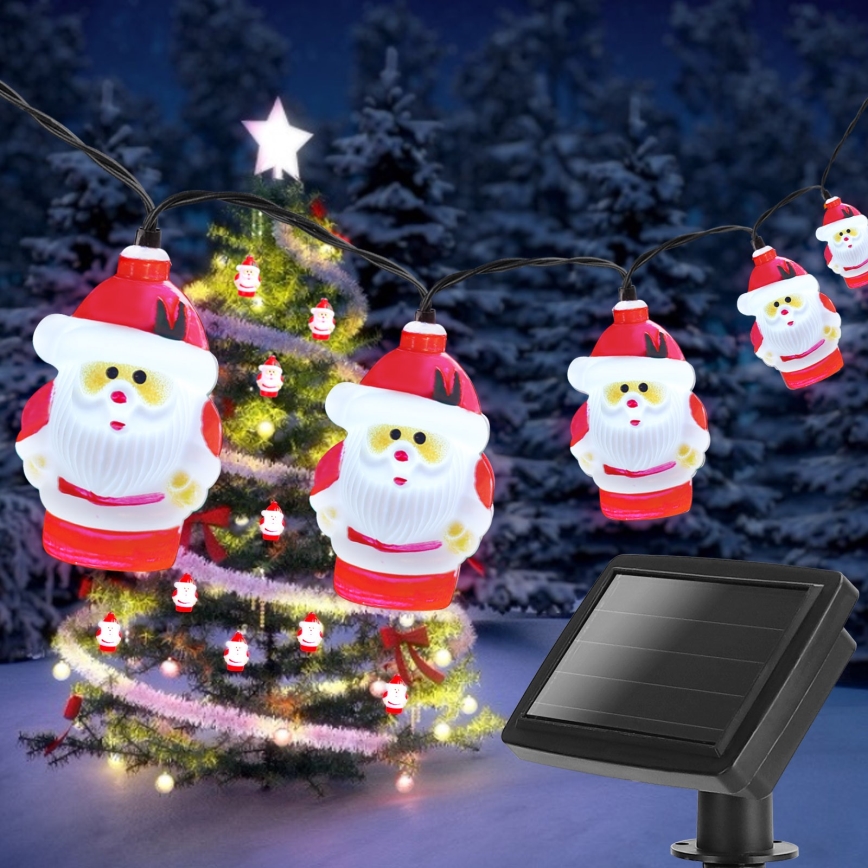 Aigostar - LED karácsonyi napelemes fényfüzér 10xLED/3,8 m IP44 hideg fehér 400 mAh