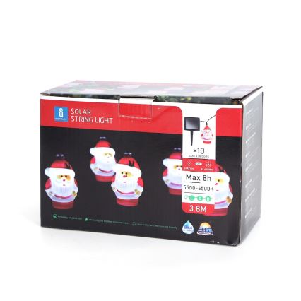 Aigostar - LED karácsonyi napelemes fényfüzér 10xLED/3,8 m IP44 hideg fehér 400 mAh