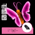 Aigostar - LED kültéri dekoráció 246xLED/9W/230V 42 cm IP44 pillangó/rózsaszín
