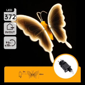 Aigostar - LED kültéri dekoráció 306xLED IP44 meleg fehér pillangó