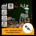 Aigostar - LED kültéri dekoráció LED/3,6W/31/230V 2700K 90/45cm IP44 rénszarvas szánkóval