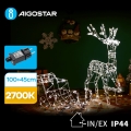 Aigostar - LED Kültéri dekoráció LED/3,6W/31/230V 2700K 90/45cm IP44 rénszarvas szánnal