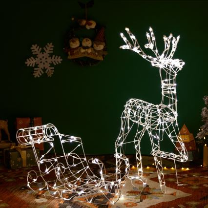 Aigostar - LED kültéri dekoráció LED/3,6W/31/230V 2700K 90/45cm IP44 rénszarvas szánkóval