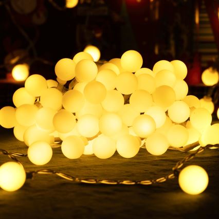 Aigostar - LED kültéri dekorációs fényfüzér, 50 LED, 8 féle üzemmód, 5 m, IP44, meleg fehér