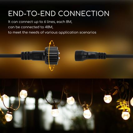 Aigostar - LED Kültéri dekoratív lánc 10xLED/8m IP44 meleg fehér