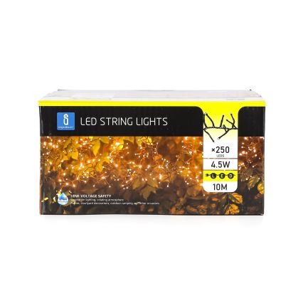 Aigostar - LED Kültéri dekoratív lánc 250xLED/10m IP44 meleg fehér
