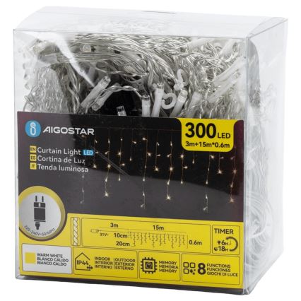 Aigostar - LED Kültéri dekoratív lánc 75xLED/6W/230V 15x0,6m IP44 meleg fehér