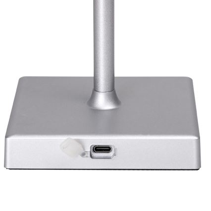 Aigostar - LED Kültéri dimmelhető újratölthető asztali lámpa LED/4W/5V 3600mAh fehér/matt króm IP54