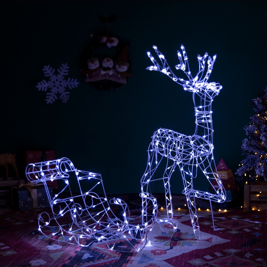 Aigostar - LED kültéri dekoráció LED/3,6W/31/230V 6500K 90/45cm IP44 rénszarvas szánkóval