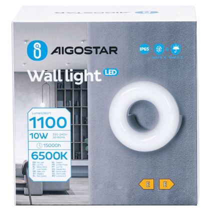 Aigostar - LED Kültéri fali lámpa LED/10W/230V 6500K IP65 fekete