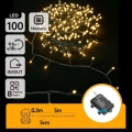 Aigostar - LED kültéri fényfüzér 100 LED/8 üzemmód 3xAA 5,3 m IP44 meleg fehér