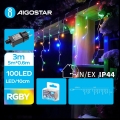 Aigostar - LED kültéri fényfüzér 100xLED/8 világítási mód 8x0,6m IP44 többszínű