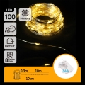 Aigostar - LED kültéri fényfüzér 100×LED, 8 funkcióval, 3×AA, 10,3 m, IP44, meleg fehér