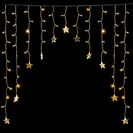 Aigostar - LED kültéri fényfüzér 168xLED/8 funkció 3x1,5m IP44 meleg fehér csillagok