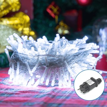 Aigostar - LED kültéri fényfüzér, 200 LED, 8 funkciós, 23 m, IP44, hideg fehér