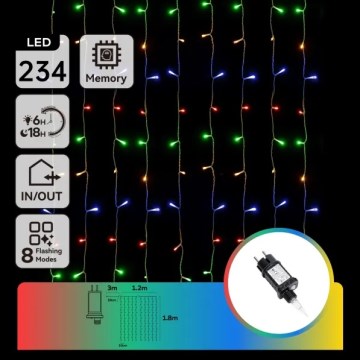 Aigostar - LED kültéri fényfüzér 234xLED/8 világítási mód 1,2x1,8 m IP44 többszínű