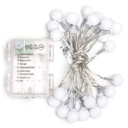 Aigostar - LED kültéri fényfüzér 25xLED/3xAA/8 üzemmód 2,8 m IP44 többszínű