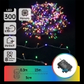 Aigostar - LED kültéri fényfüzér, 300 LED, 8 világítási mód, 3xAA, 15,3 m, IP44, többszínű