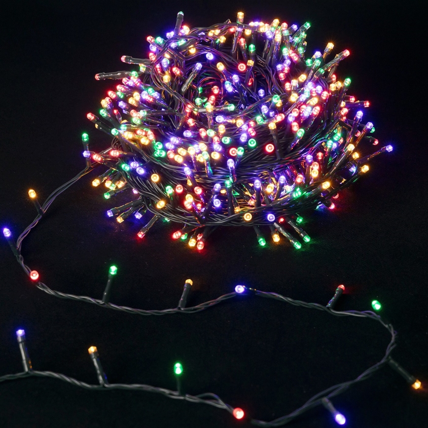 Aigostar - LED kültéri fényfüzér, 400 LED, 8 világítási mód, 4xAA, 20,3 m, IP44, többszínű