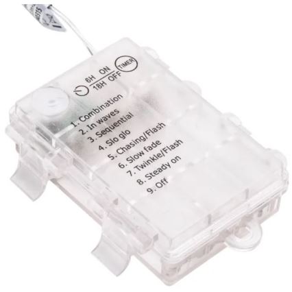 Aigostar - LED kültéri fényfüzér 50xLED/3xAA/8 funkcióval 5,3 m IP44 hideg fehér
