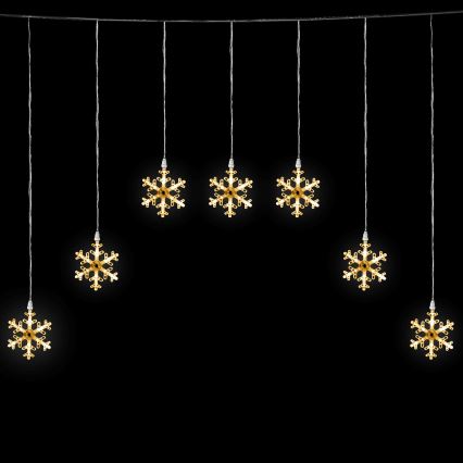 Aigostar - LED kültéri fényfüzér, 84×LED, 8 funkció, 1,2×1 m, IP44, meleg fehér, hópelyhek