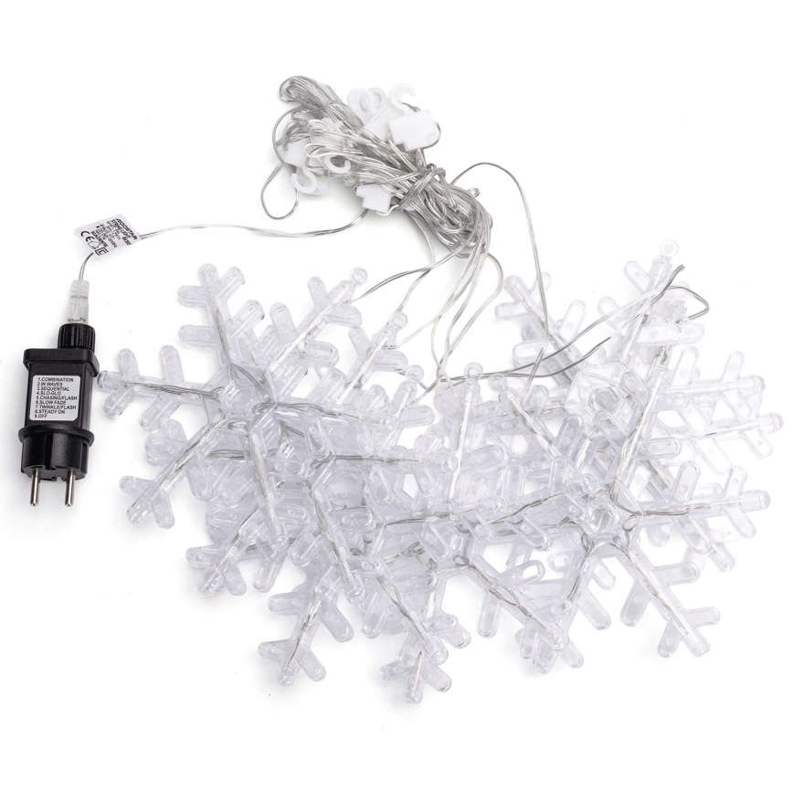 Aigostar - LED kültéri fényfüzér 84xLED/8 funkció 1,2x1m IP44 hideg fehér hópelyhek