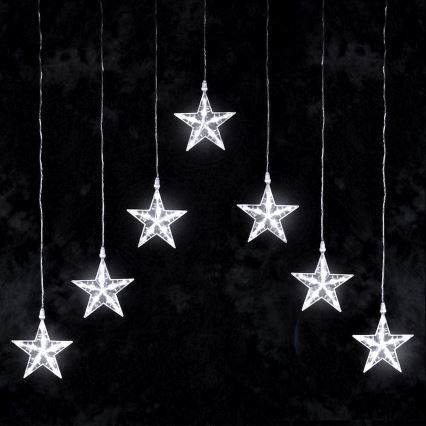 Aigostar - LED kültéri fényfüzér 70xLED 1,2x1m IP44 hideg fehér, csillagokkal