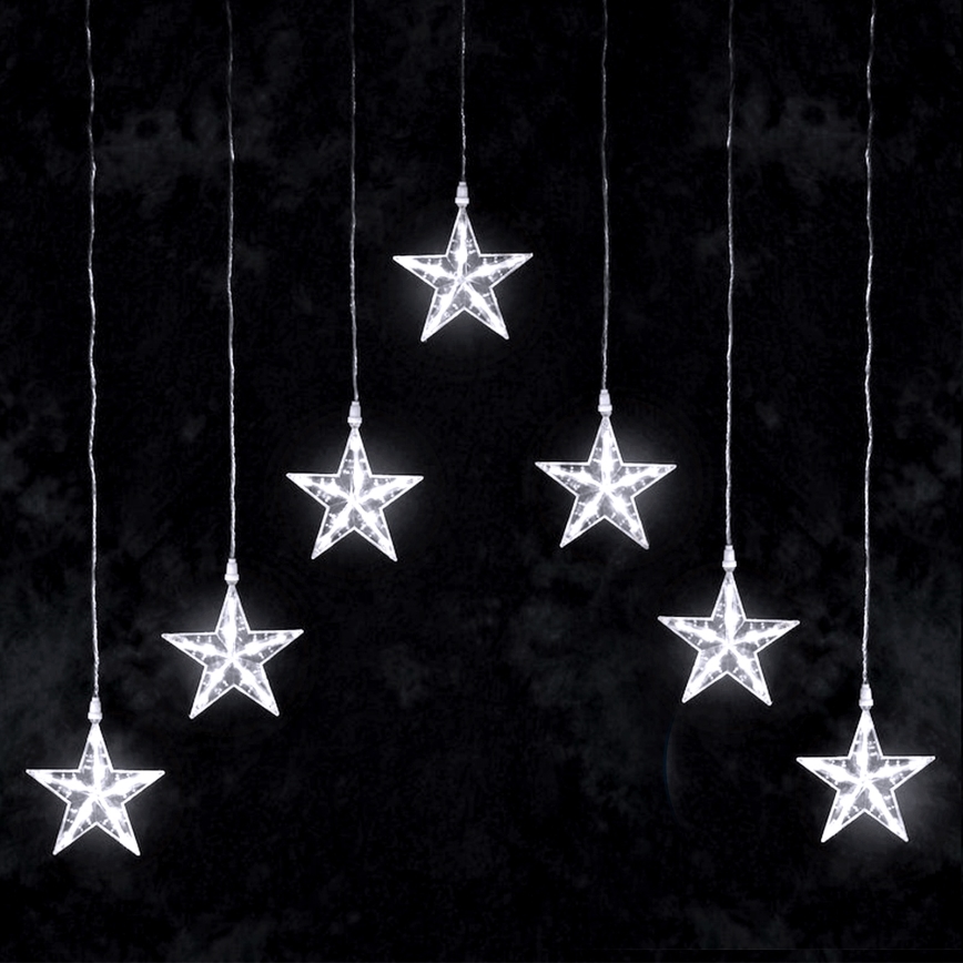 Aigostar - LED kültéri fényfüzér 70xLED 1,2x1m IP44 hideg fehér, csillagokkal