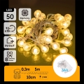 Aigostar - LED kültéri  füzér 50xLED/3xAA/8 funkciós 5,3 m IP44 meleg fehér