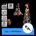 Aigostar - LED kültéri karácsonyfa 100 LED 1,5 m IP44 piros és hideg fehér