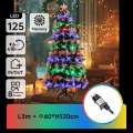 Aigostar - LED kültéri karácsonyfa, 125 db LED, 8 világítási mód, 1,2 m, IP44, többszínű