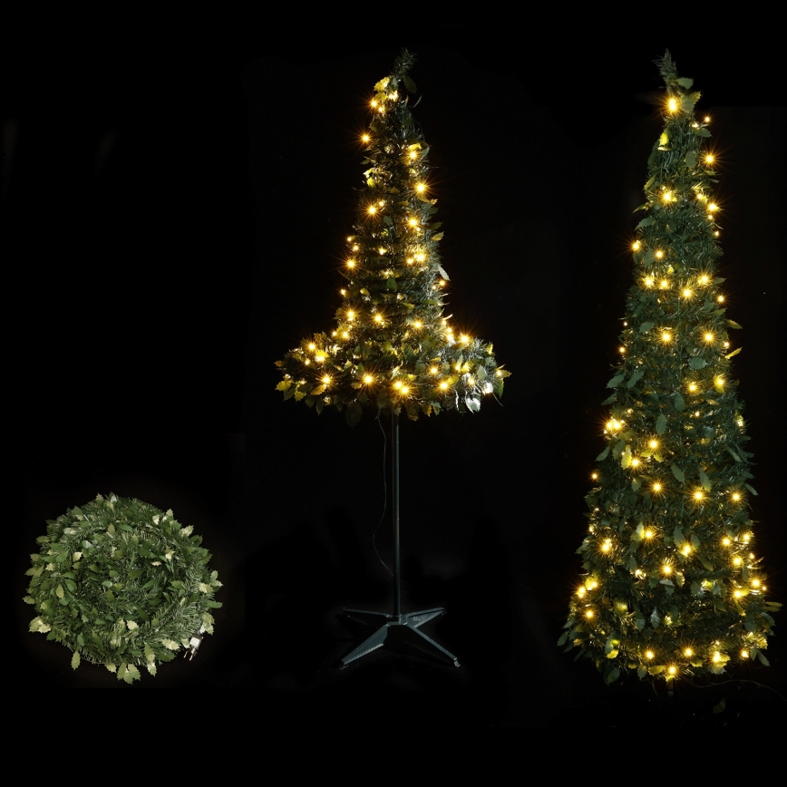 Aigostar - LED kültéri karácsonyfa, 150 db LED, 1,8 m, IP44, zöld, meleg fehér