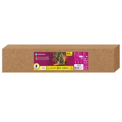 Aigostar - LED kültéri karácsonyfa 245 LED/8 üzemmód 2,1 m IP44 meleg fehér