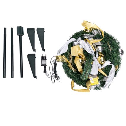 Aigostar - LED kültéri karácsonyfa 80xLED 1,2m IP44 fehér/arany meleg fehér