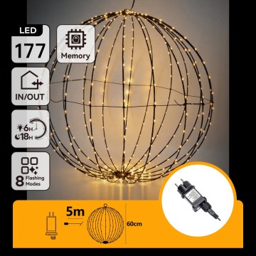 Aigostar - LED kültéri karácsonyi dekoráció 177xLED/3,6W/230V 60 cm IP44 meleg fehér
