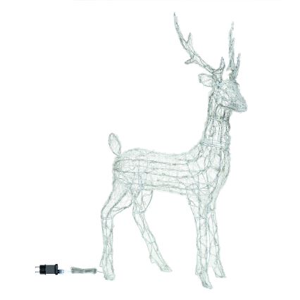 Aigostar - LED Kültéri karácsonyi dekoráció 180xLED/8 funkció 1,05m IP44 hideg fehér szarvas