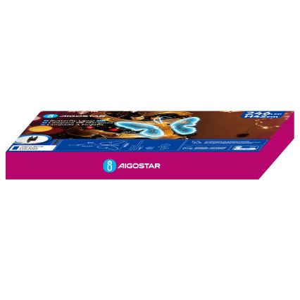 Aigostar - LED kültéri dekoráció 246xLED/9W/230V 42 cm IP44 pillangó/kék