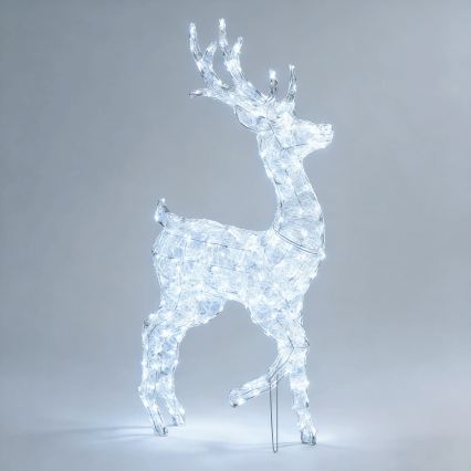 Aigostar - LED kültéri karácsonyi dekoráció 240xLED/8 funkciós 1,25m IP44 hideg fehér szarvas