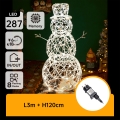 Aigostar - LED kültéri karácsonyi dekoráció 3,6W/31/230V 2700K 120 cm IP44 hóember