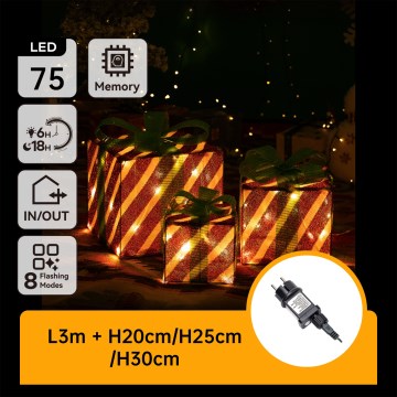 Aigostar- LED Kültéri karácsonyi dekoráció 3,6W/31/230V 2700K 20/25/30cm IP44 ajándékok
