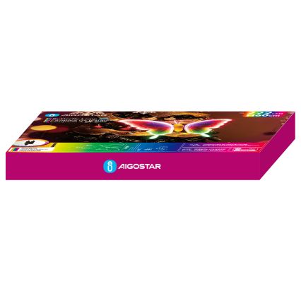 Aigostar - LED kültéri dekoráció 222xLED/12W/230V 60 cm IP44 pillangó/többszínű