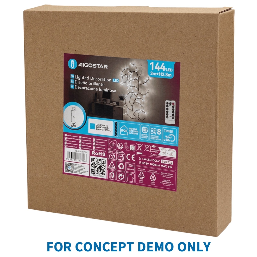 Aigostar - LED kültéri karácsonyi dísz 540xLED/6W/230V IP44 meleg fehér 45 cm-es kör