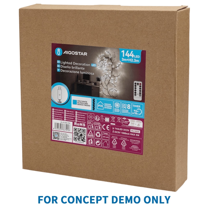 Aigostar - LED kültéri karácsonyi dekoráció 540xLED/6W/230V 43 cm IP44 meleg fehér hópehely